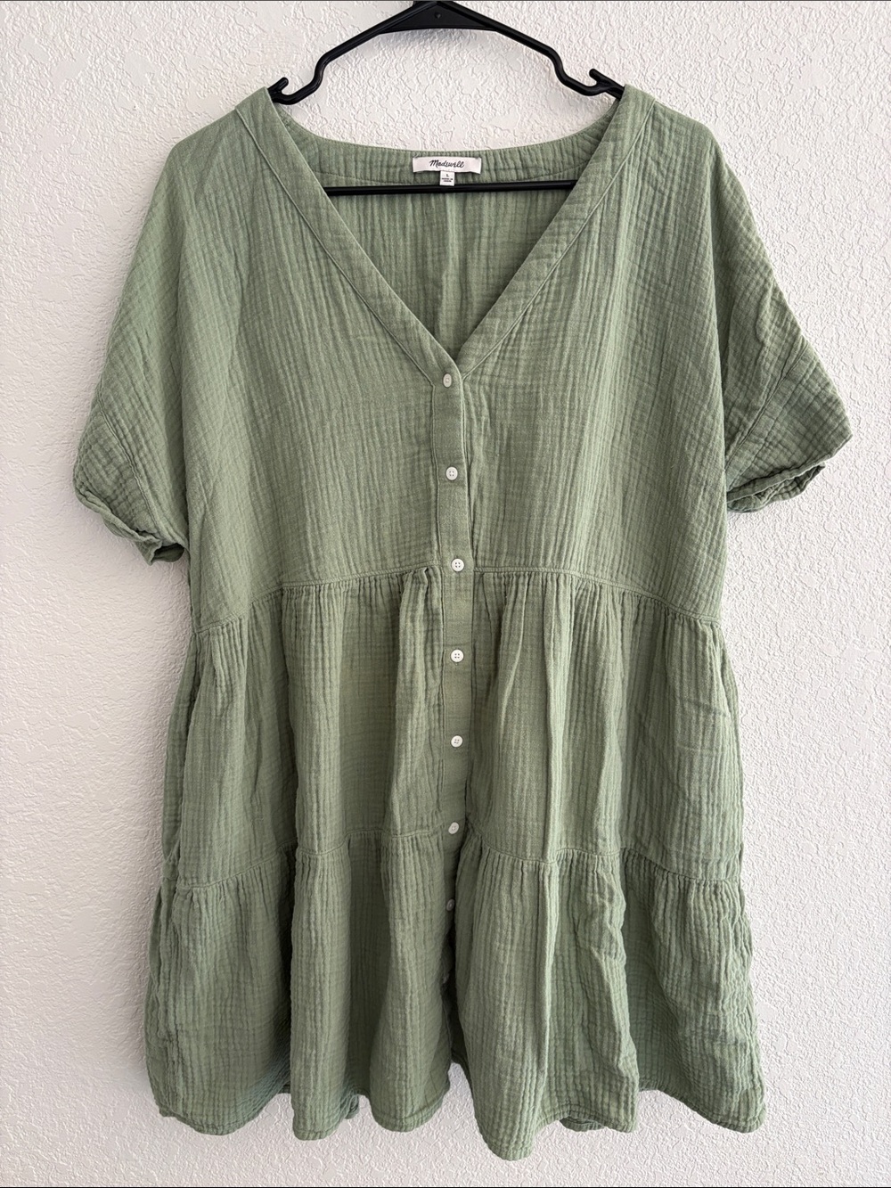 Madewell Sage Green Cottage Dress